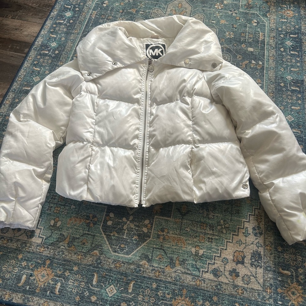 Michael Kors Shiny White Puffer Jacket